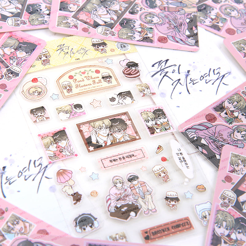 [POND WHERE FLOWERS FALL]Deco Sticker & Photocard Set
