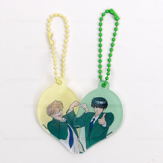 [Spinach Bouquet] Heart Keyring 2-in-1 Set